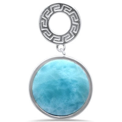 Round Natural Larimar Greek De...