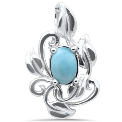 Oval Natural Larimar Vine With...