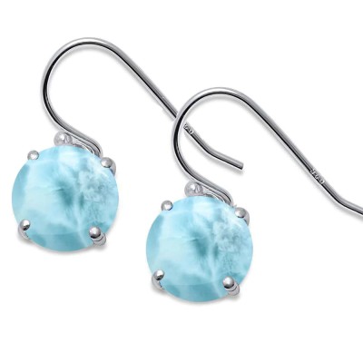 Round Natural Larimar .925 Ste...