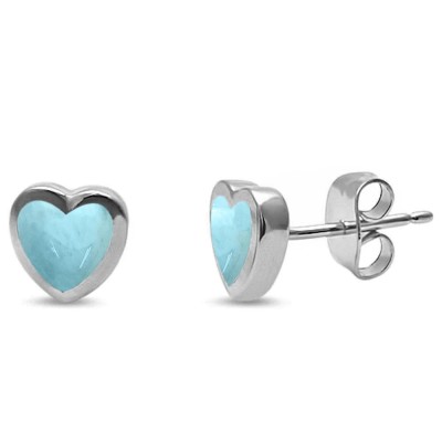 Natural Larimar Heart Shape St...