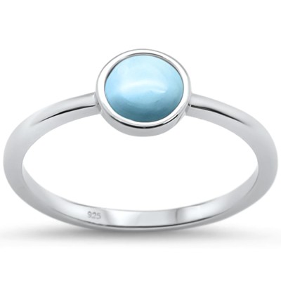 Natural Larimar Round .925 Ste...