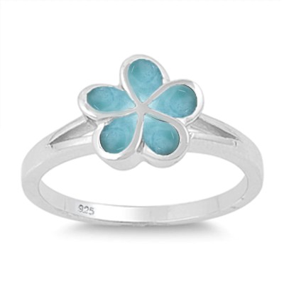 Larimar Plumeria .925 Sterling...