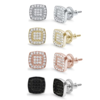 8MM Square Micro Pave Stud .92...