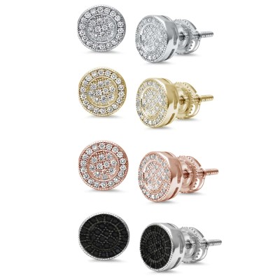 8MM Round Micro Pave Stud .925...