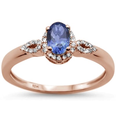 .81ct 10K Rose Gold Oval Tanza...