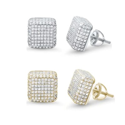 10MM Micro Pave Hip Hop Square...