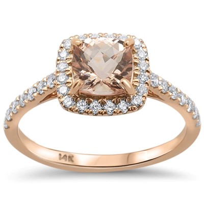 1.24ct 14kt Rose Gold Cushion...