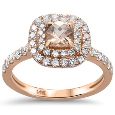 1.23ct 14kt Rose Gold Cushion...