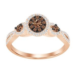 LADIES RING 3/8 CT ROUND/CHOCO...