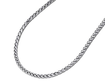 WHITE GOLD PALM LINK NECKLACE